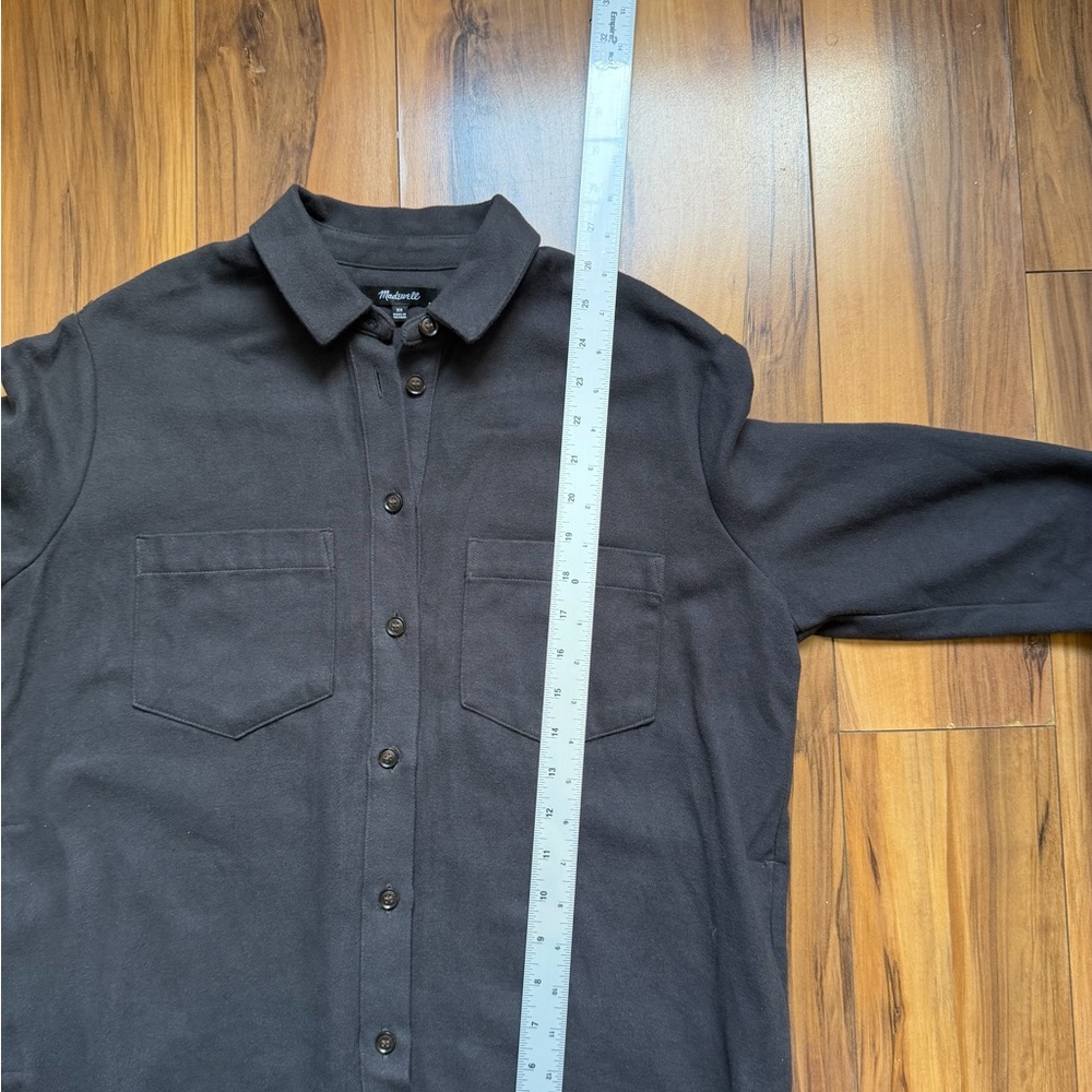 Madewell Charcoal drapey moleskin Button-Up Shirt - Picture 8 of 9